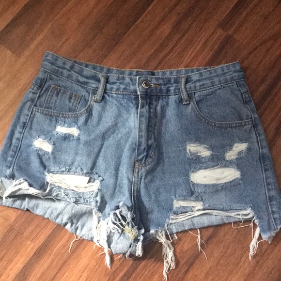 SHEIN Pants - Juniors Shein Ripped Jean Shorts